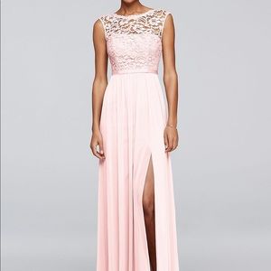 David’s Bridal Bridesmaid Dress Lace Bodice